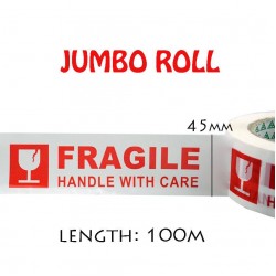 JUMBO Fragile Packing Tape 45mm x 100m