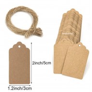 Kraft Plain Rectangular Gift Tag with Hole and Strings GT03