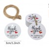 Thank you Round White Gift Tag with Strings GT04