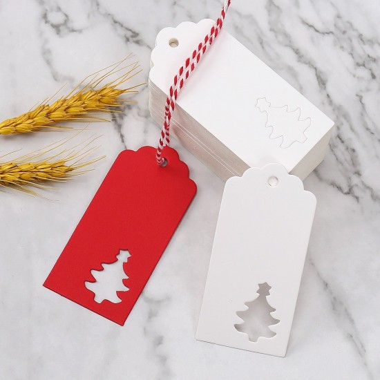 Rectangular Christmas Gift Tag with Die-cut Tree GT07