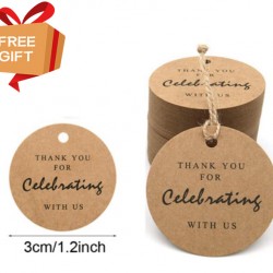 Kraft Round Gift Tag GT15 (with 10yards string)
