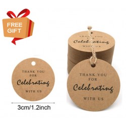 Kraft Round Gift Tag GT15 (with 10yards string)