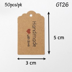 Handmade with Love Printed Gift Tag GT26