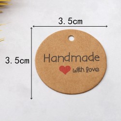 Round Handmade with Love Kraft Gift Tag GT27