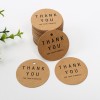 GT33 Round Kraft/Black Printed Thank You Gift Tag