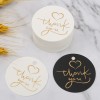GT35 Gold Emboss Round Thank You Gift Tags