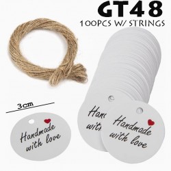 GT48 Round Handmade with Love Kraft Gift Tag