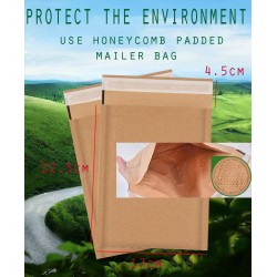 Eco-Friendly Kraft Honeycomb Padded Mailer #1722 – 170 x 225mm Recyclable Cushion Mailer Singapore