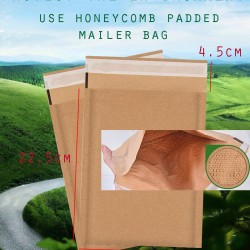 Eco-Friendly Kraft Honeycomb Padded Mailer #1722 – 170 x 225mm Recyclable Cushion Mailer Singapore