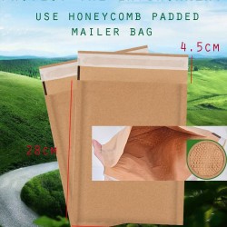 PLAIN Eco-Friendly Kraft Paper Honeycomb Padded Mailer #2228