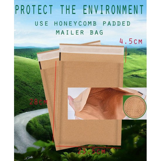 PLAIN Eco-Friendly Kraft Paper Honeycomb Padded Mailer #2228 PLAIN Eco-Friendly Kraft Paper Honeycomb Padded Mailer #2228