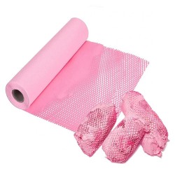 38cmx20m PINK Eco-Friendly Kraft Honeycomb Mesh Wrapping Paper Void Filler / Cushioning & Filler