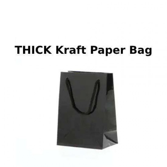 Eco-Friendly Recyclable THICK Kraft Paper Shopping Bag with Handle - Black