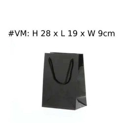 Eco-Friendly Recyclable THICK Kraft Paper Shopping Bag with Handle - Black