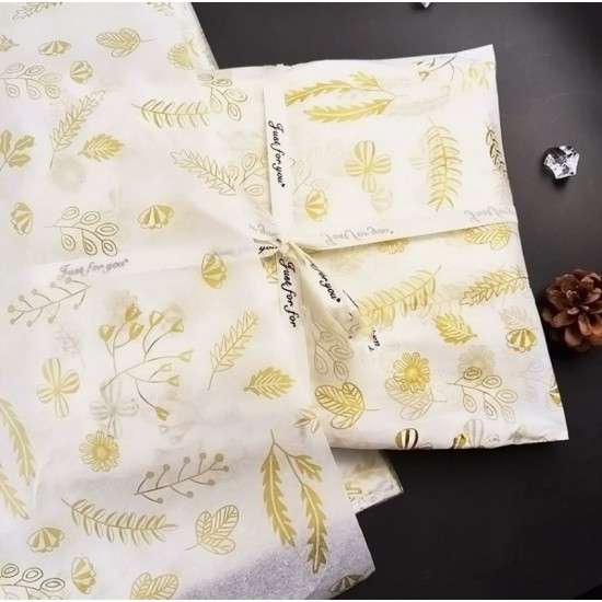 20pcs Designer Printed Tissue Papers - Embossed Leaves