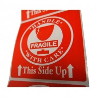 TPS Fragile Sticker 76mm x 76mm (90 Pieces)
