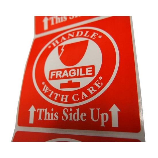 TPS Fragile Sticker 76mm x 76mm (90 Pieces)