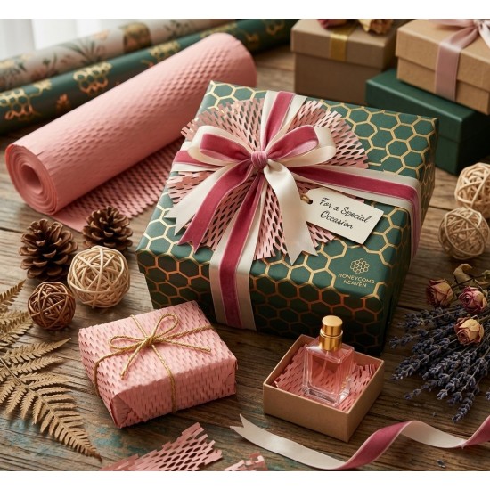 Eco-Friendly PEACH Kraft Honeycomb Mesh Wrapping Paper Void Filler / Cushioning & Filler Eco-Friendly PEACH Kraft Honeycomb Mesh Wrapping Paper Void Filler / Cushioning & Filler