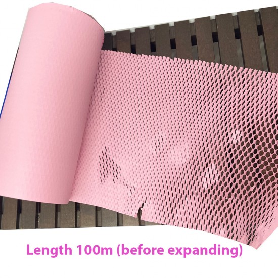 Eco-Friendly Kraft Honeycomb Mesh Wrapping Paper Void Filler / Cushioning & Filler (PINK)