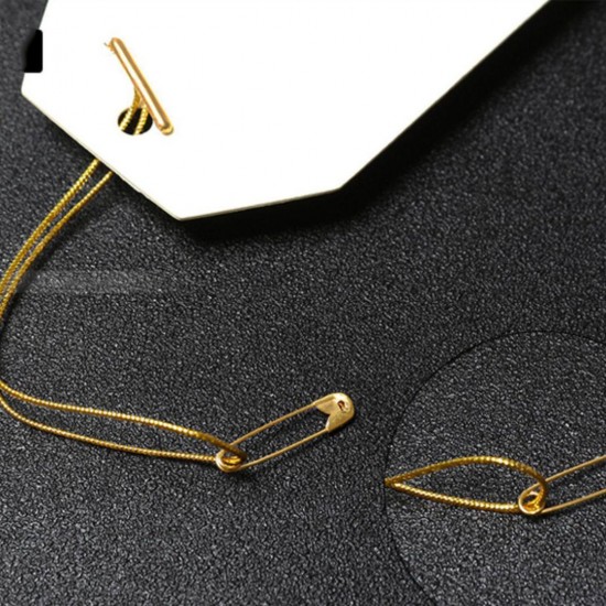 Premium Metallic Gold Tag Strings with Safety Pin | Hang Tag Fasteners (50pcs) Singapore