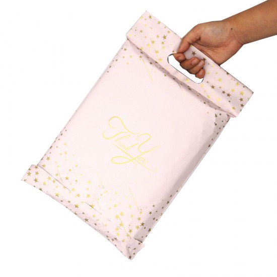 PolyMailer Bags with Handle [Pink with Stars]