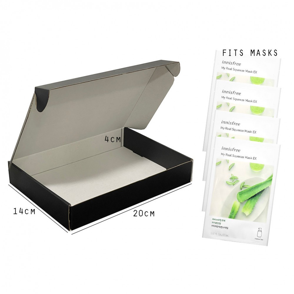 Black Postal Box 200x140x40mm – A5 Size | Ideal for Facial Masks, Books ...
