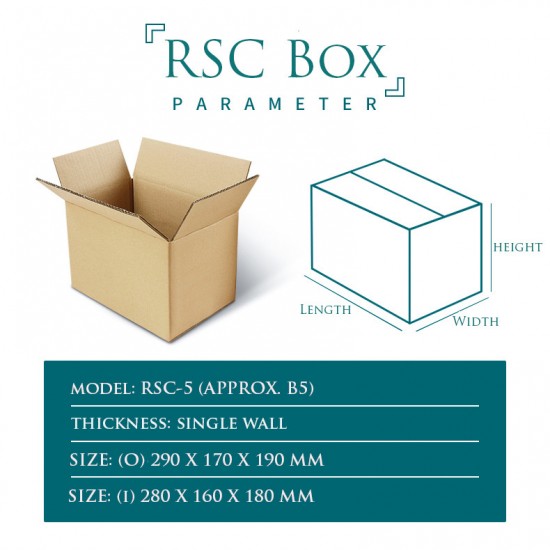 Postal Mailing RSC Folding Box Size RSC-5-B5