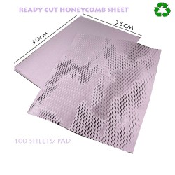 Pre-Cut Reusable & Eco-Friendly Kraft Honeycomb Wrapping Paper Sheets (Waterproof) Lilac