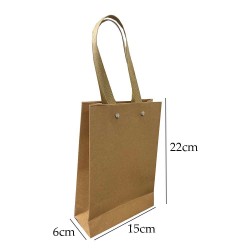 Eco-Friendly Recyclable Brown Kraft Paper Bag with Rivet Handle
