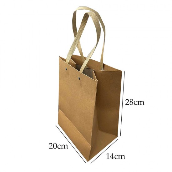 Eco-Friendly Recyclable Brown Kraft Paper Bag with Rivet Handle