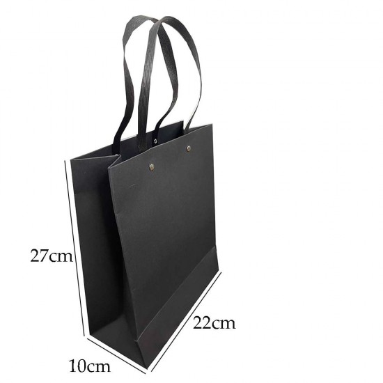 Eco-Friendly Recyclable Black Kraft Paper Bag with Rivet Handle