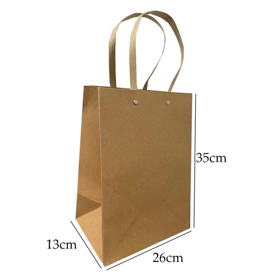 Eco-Friendly Recyclable Brown Kraft Paper Bag with Rivet Handle