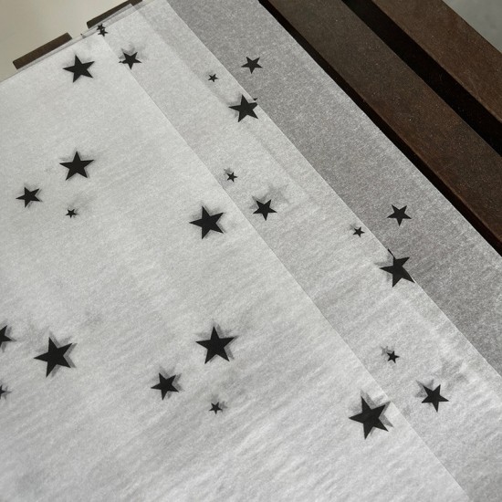 20pcs Designer Printed Tissue Papers - Stars B/W