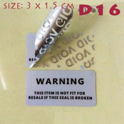 Tamper-Evident Void Security Stickers: WARNING
