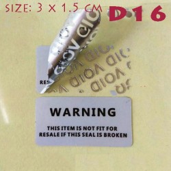 Tamper-Evident Void Security Stickers: WARNING Tamper-Evident Void Security Stickers: WARNING