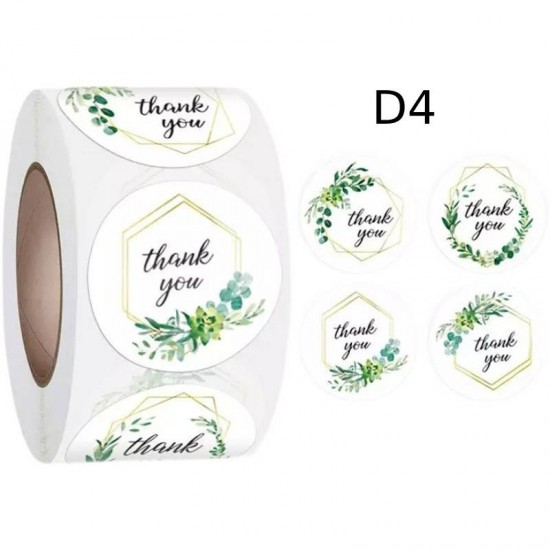 Small Thank You Round Stickers Dia. 25mm 