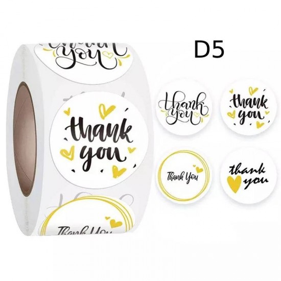 Small Thank You Round Stickers Dia. 25mm 