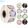 Thank You Round Stickers Floral Design D15