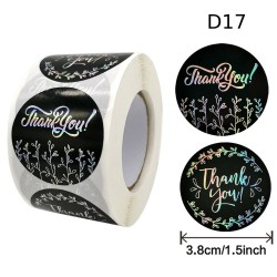 Medium Size Thank You Round Stickers Dia. 38mm D17