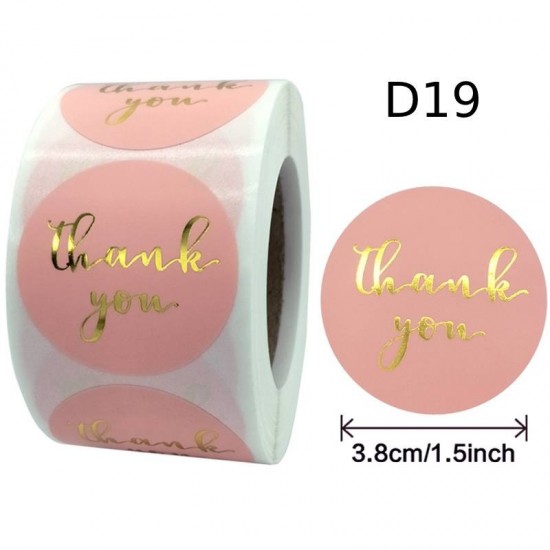 Medium Size Thank You Round Stickers Dia. 38mm D19