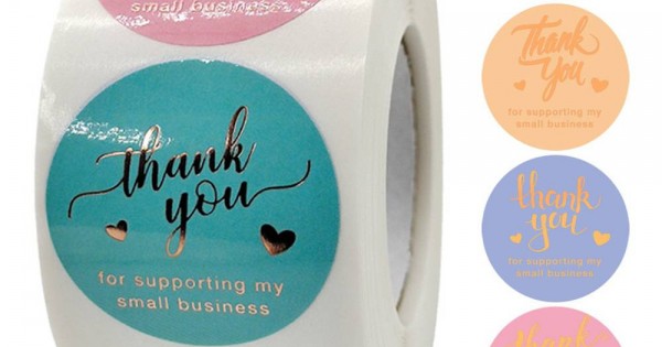 38mm Thank You for supporting my small business Round Stickers D21 ...