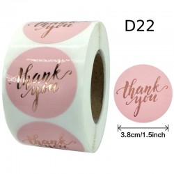 Medium Size Thank You Round Stickers Dia. 38mm D22