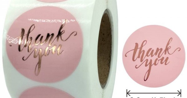 Rose Gold Thank You 38mm Round Stickers [Your online shop for Ecommerce ...