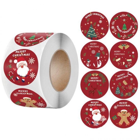 Medium Size Christmas/ New Year Round Stickers Dia. 38mm 