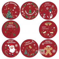 Medium Size Christmas/ New Year Round Stickers Dia. 38mm 