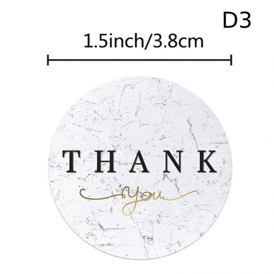 Thank You Round Stickers MARBLE