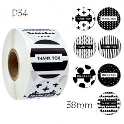 Medium Size Thank You Round Stickers Dia. 38mm D34