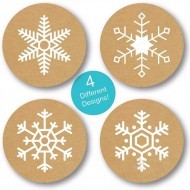 Snowflakes Printed Round Stickers_D46