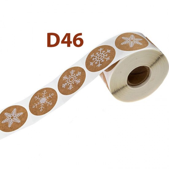 Snowflakes Printed Round Stickers_D46