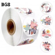 Birdie Thank You Round Stickers Dia. 38mm D58